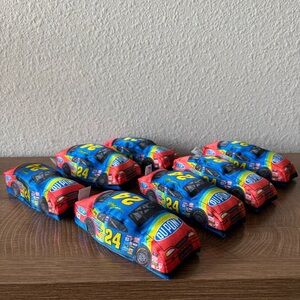 Set of 7 Jeff Gordon #24 DuPont NASCAR Speedie Beanie plush toy cars